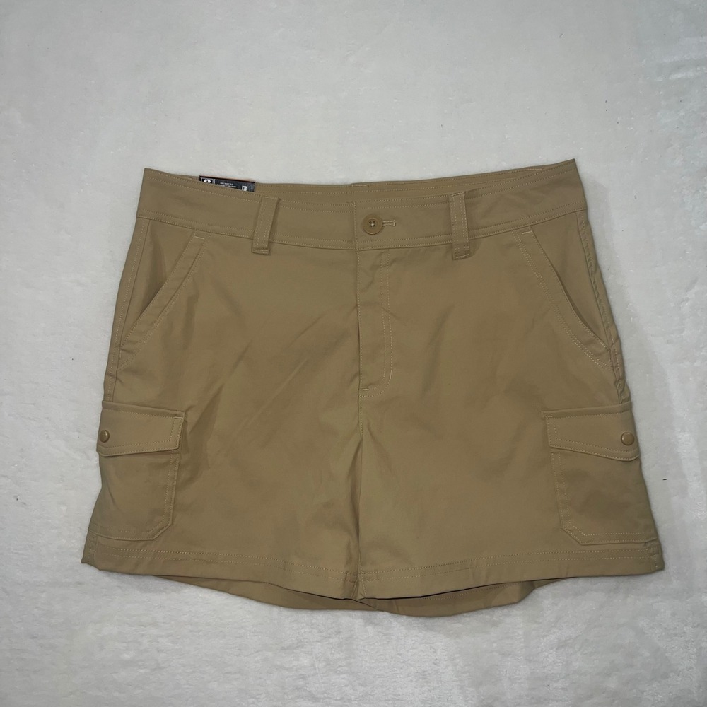 Eddie Bauer Womens Cargo Pocket Shorts Khaki Tan Hiking Outdoor EB004080 Size 12